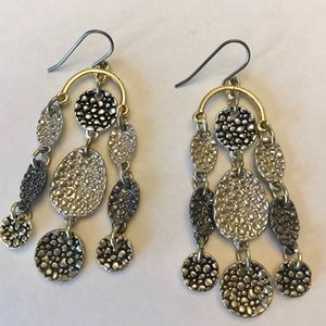 Mixed Metal Textured Earrings